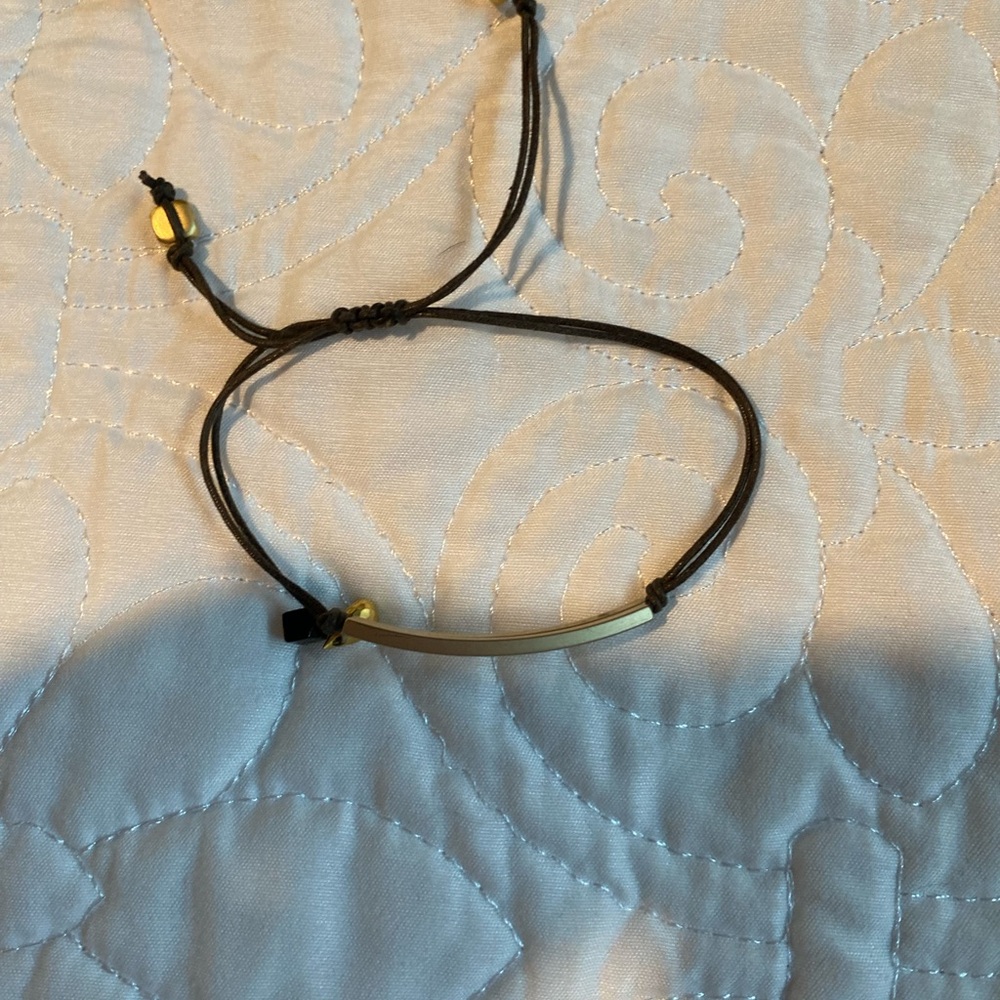 Minimalist Gold Bar Cord Bracelet - Women Jewelry